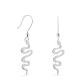 Sterling Silver Snake Earrings - hersey-and-son