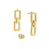 22ct Gold Plate Square Link Earrings