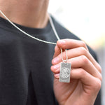 Mens St Christopher Necklace - Dog Tag - hersey-and-son