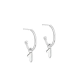 Silver Number Hoop Earrings - hersey-and-son