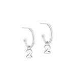 Silver Number Hoop Earrings - hersey-and-son