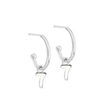 Silver Number Hoop Earrings - hersey-and-son