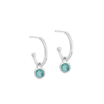 Silver Birthstone Hoop Earrings - hersey-and-son