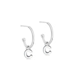 Silver Initial Hoop Earrings - hersey-and-son