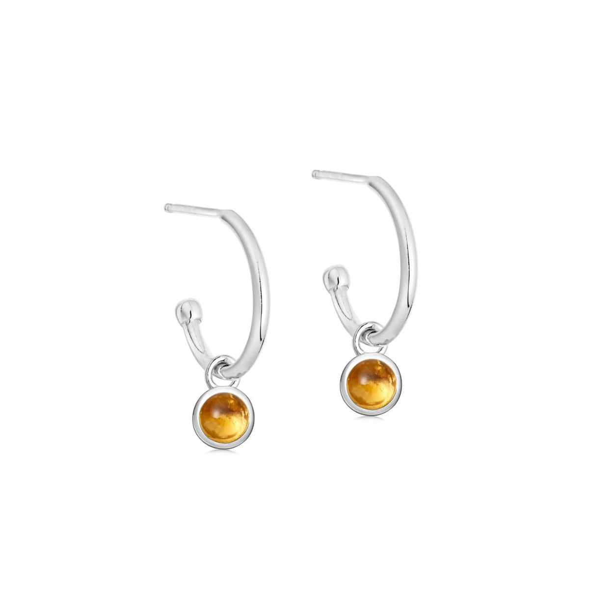 Silver Birthstone Hoop Earrings - hersey-and-son