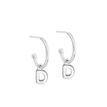 Silver Initial Hoop Earrings - hersey-and-son