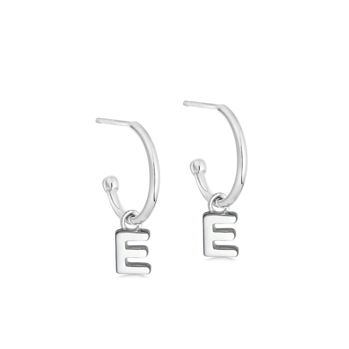 Silver Initial Hoop Earrings - hersey-and-son