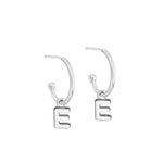 Silver Initial Hoop Earrings - hersey-and-son