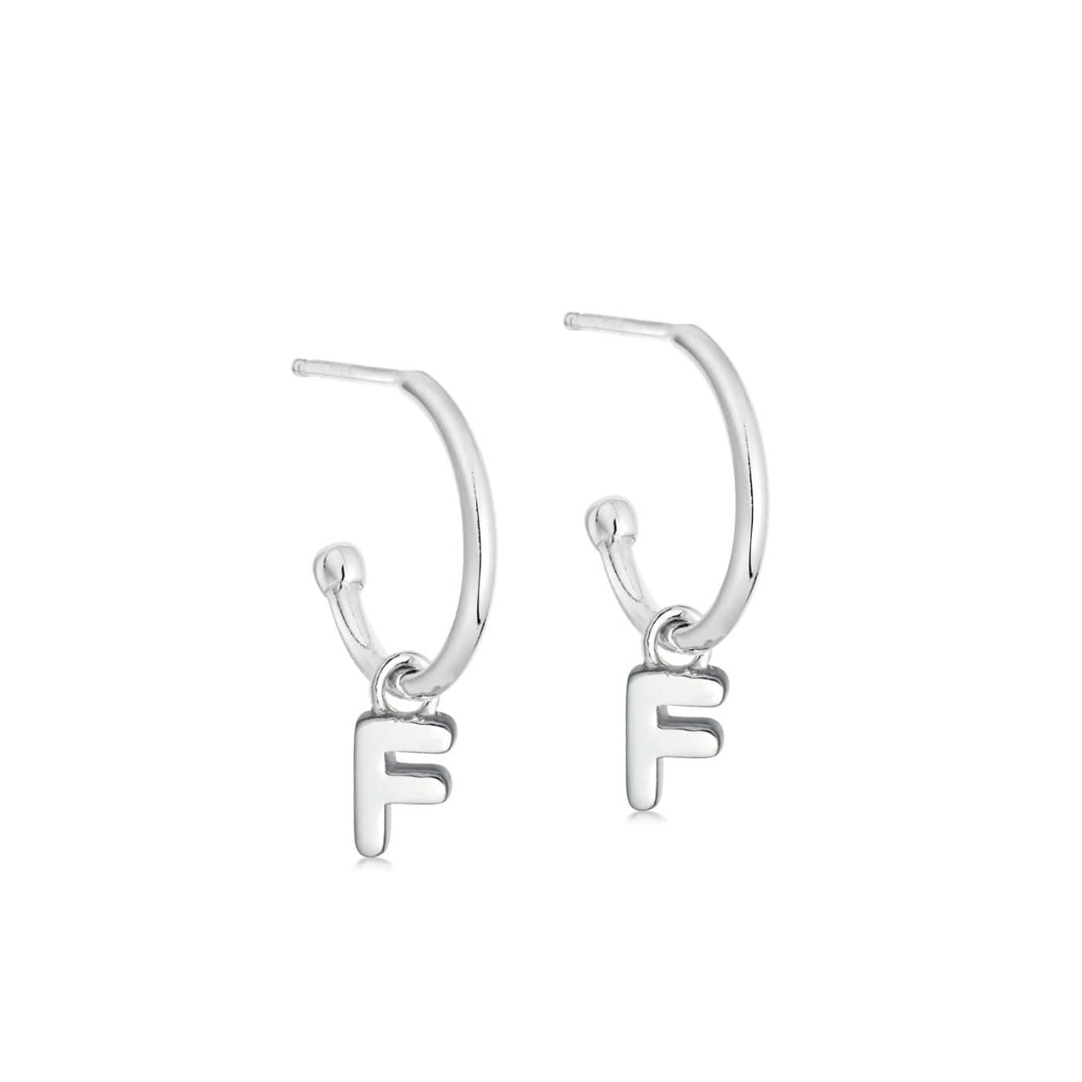 Silver Initial Hoop Earrings - hersey-and-son