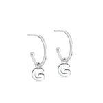 Silver Initial Hoop Earrings - hersey-and-son