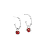 Silver Birthstone Hoop Earrings - hersey-and-son