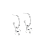 Silver Initial Hoop Earrings - hersey-and-son