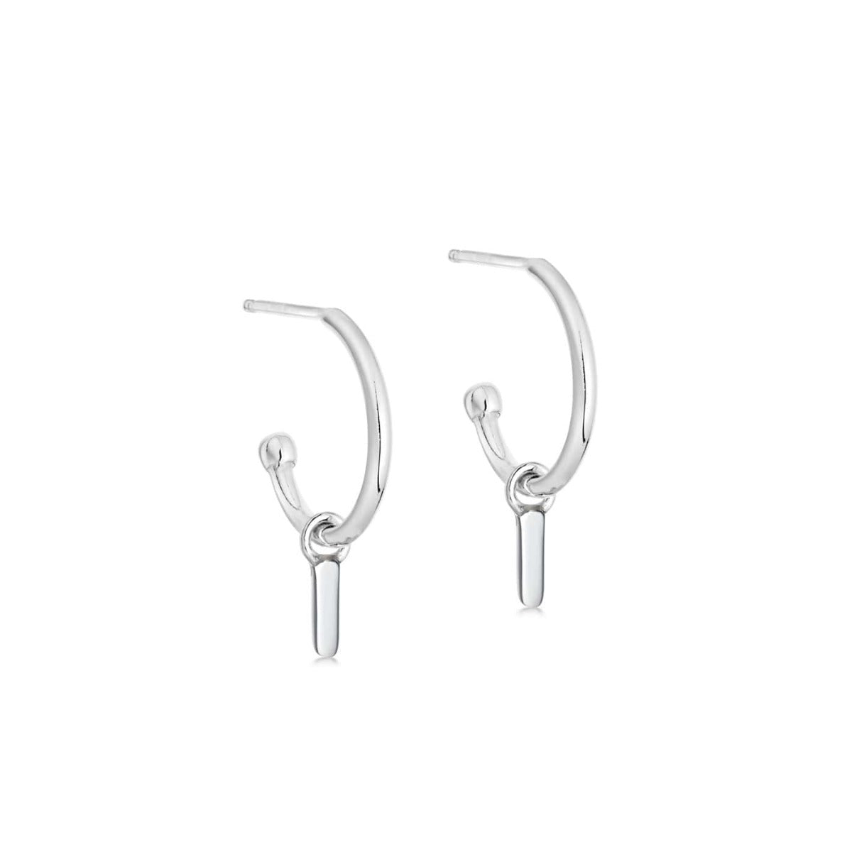 Silver Initial Hoop Earrings - hersey-and-son