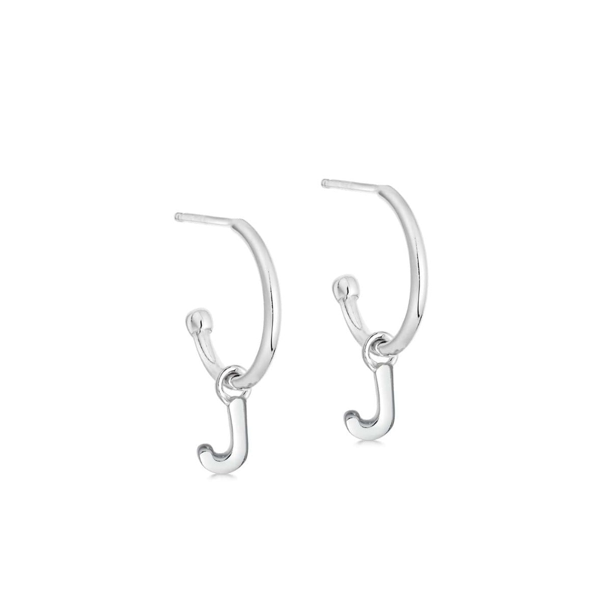 Silver Initial Hoop Earrings - hersey-and-son