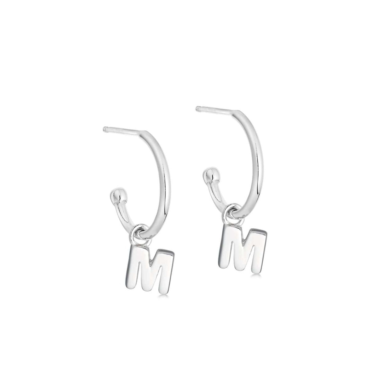 Silver Initial Hoop Earrings - hersey-and-son