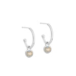 Silver Birthstone Hoop Earrings - hersey-and-son