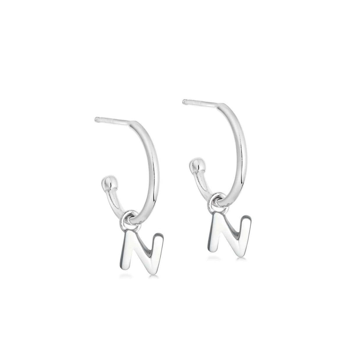 Silver Initial Hoop Earrings - hersey-and-son