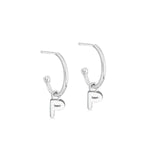 Silver Initial Hoop Earrings - hersey-and-son