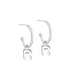 Silver Initial Hoop Earrings - hersey-and-son