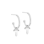 Silver Initial Hoop Earrings - hersey-and-son