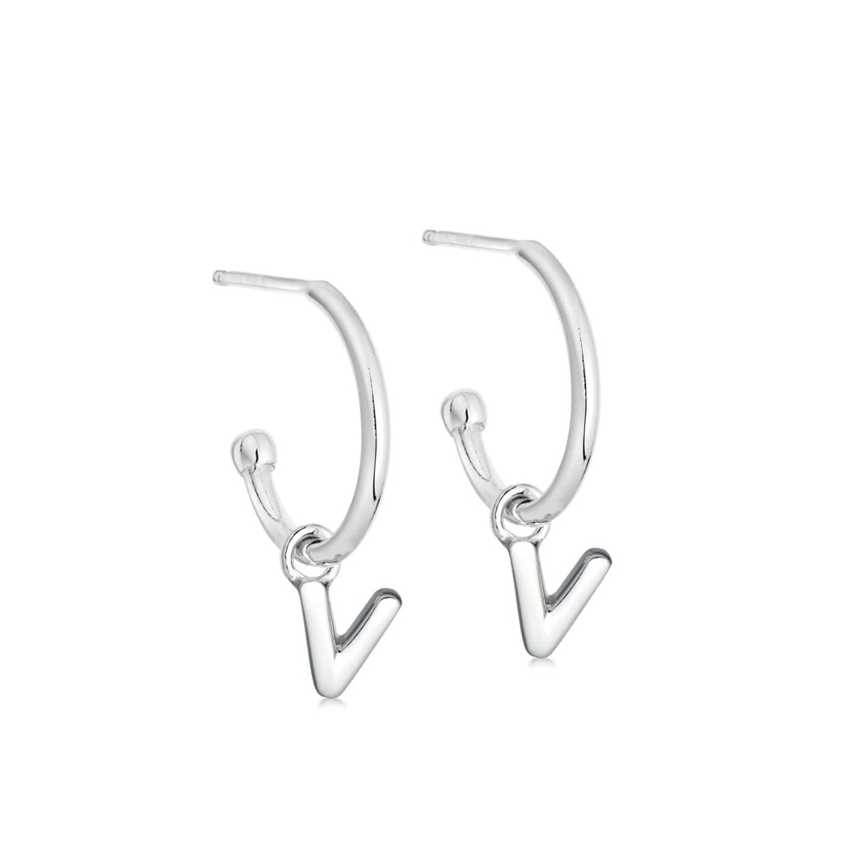 Silver Initial Hoop Earrings - hersey-and-son