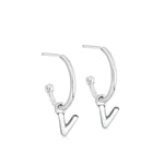 Silver Initial Hoop Earrings - hersey-and-son