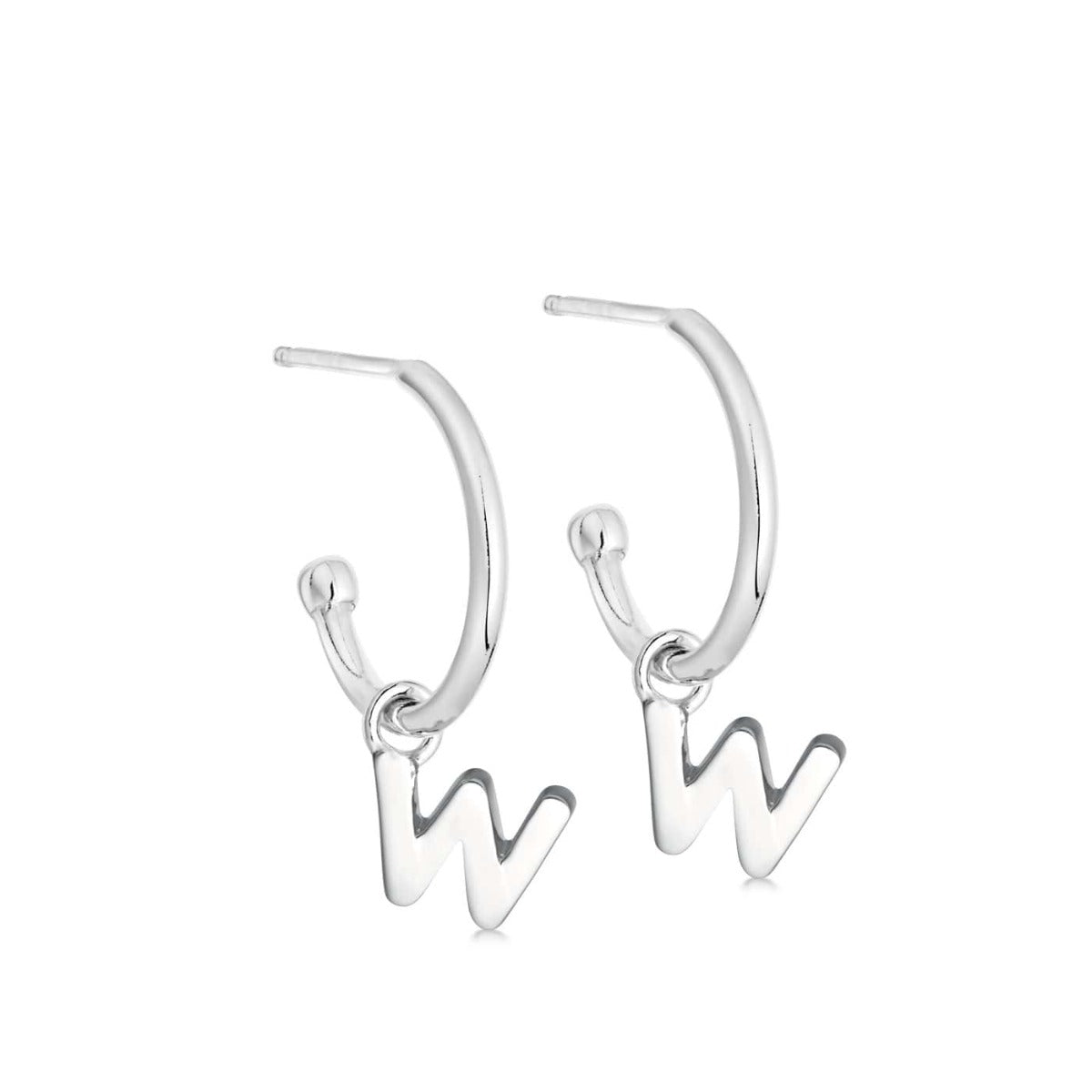 Silver Initial Hoop Earrings - hersey-and-son