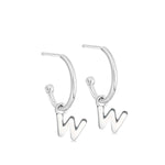 Silver Initial Hoop Earrings - hersey-and-son