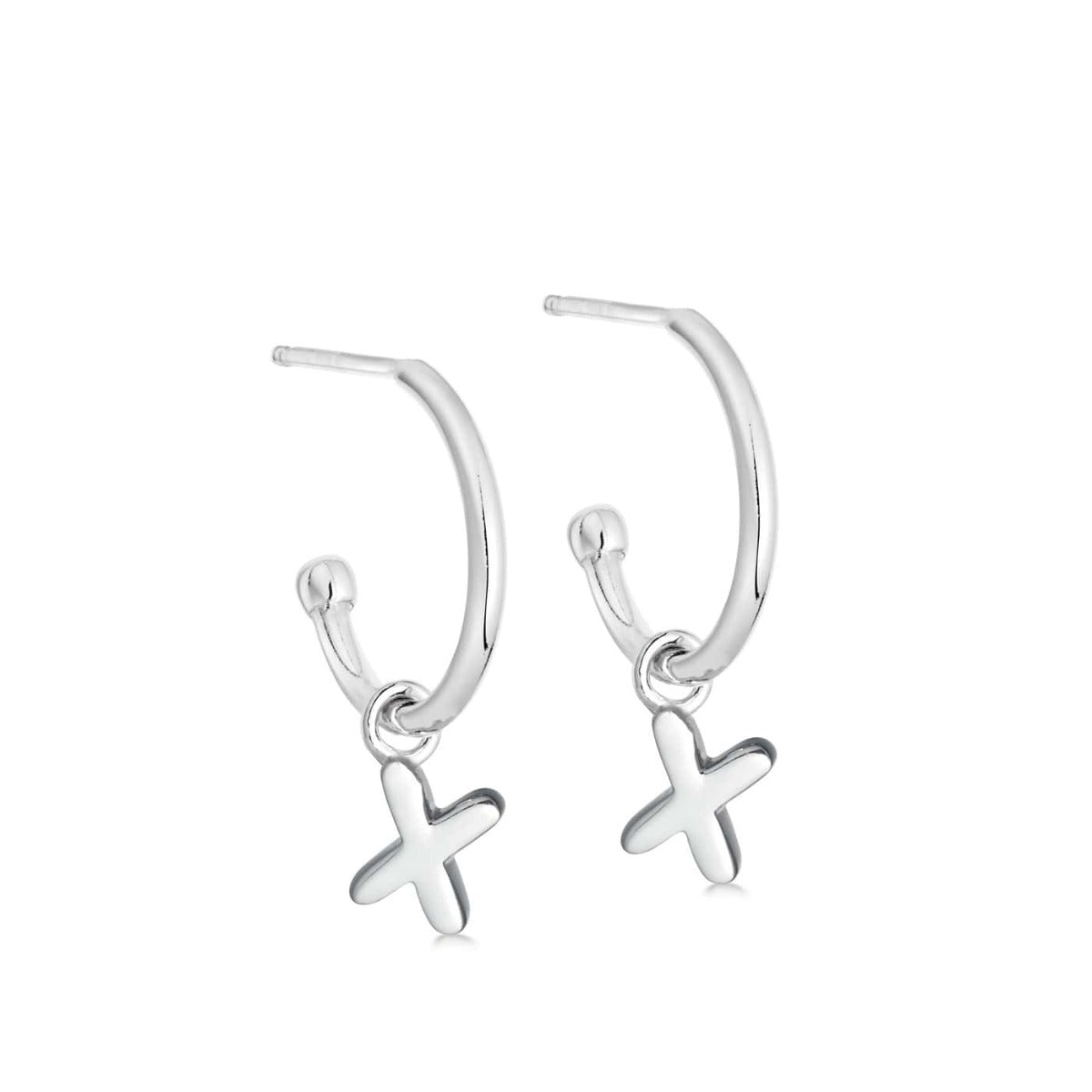 Silver Initial Hoop Earrings - hersey-and-son