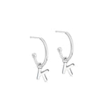 Silver Initial Hoop Earrings - hersey-and-son