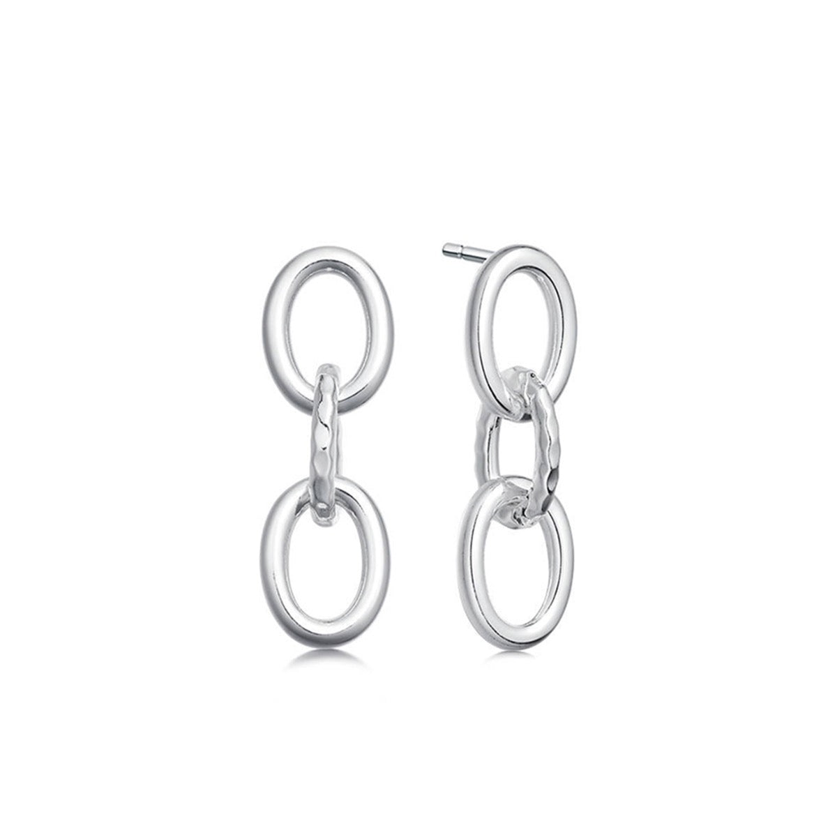 Chain link clearance earrings silver