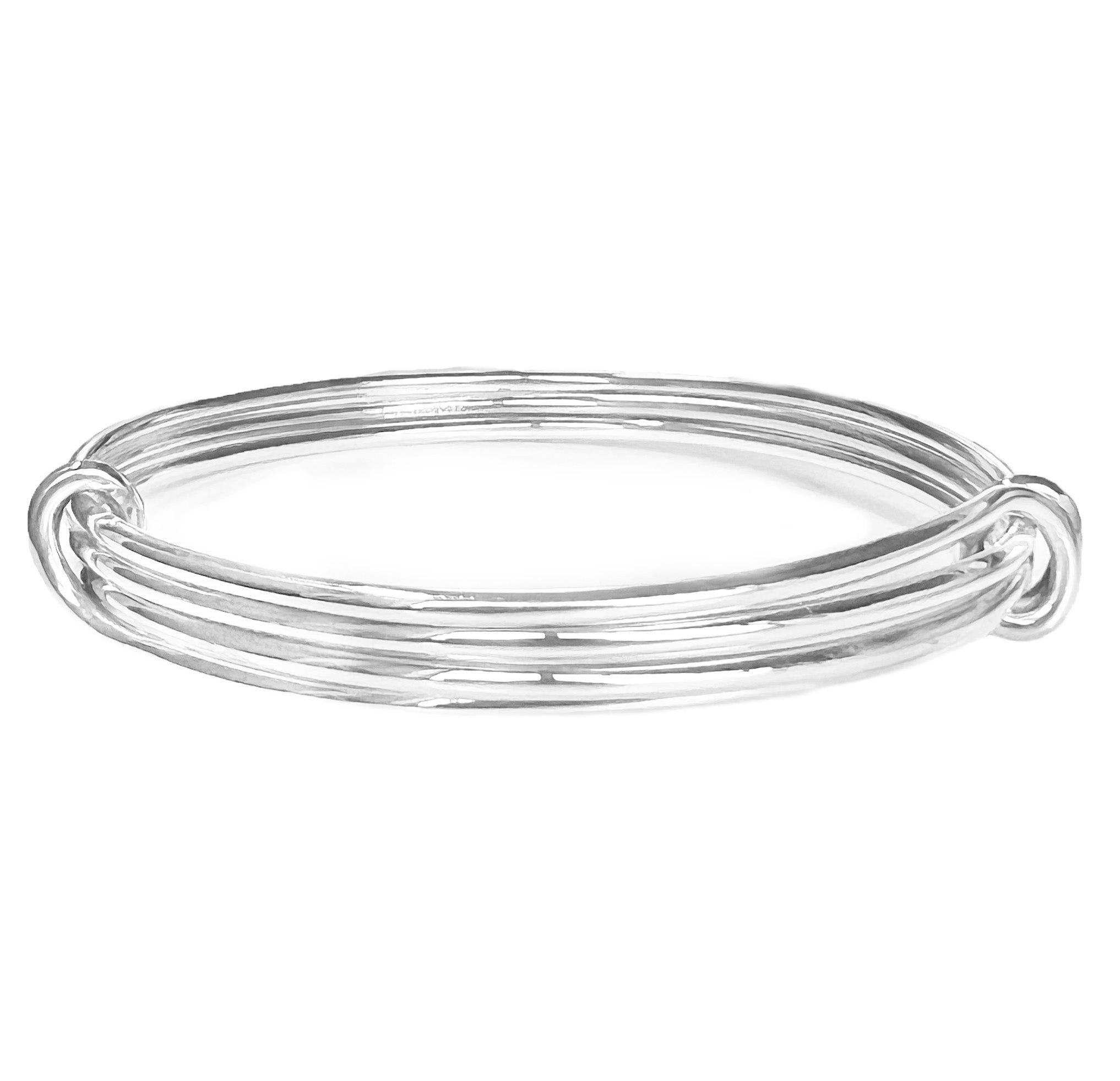 Sterling Silver Triple Wire Expanding Bangle - hersey-and-son