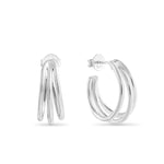 Sterling Silver or Gold Plated Triple Wire Hoop Earrings - hersey-and-son