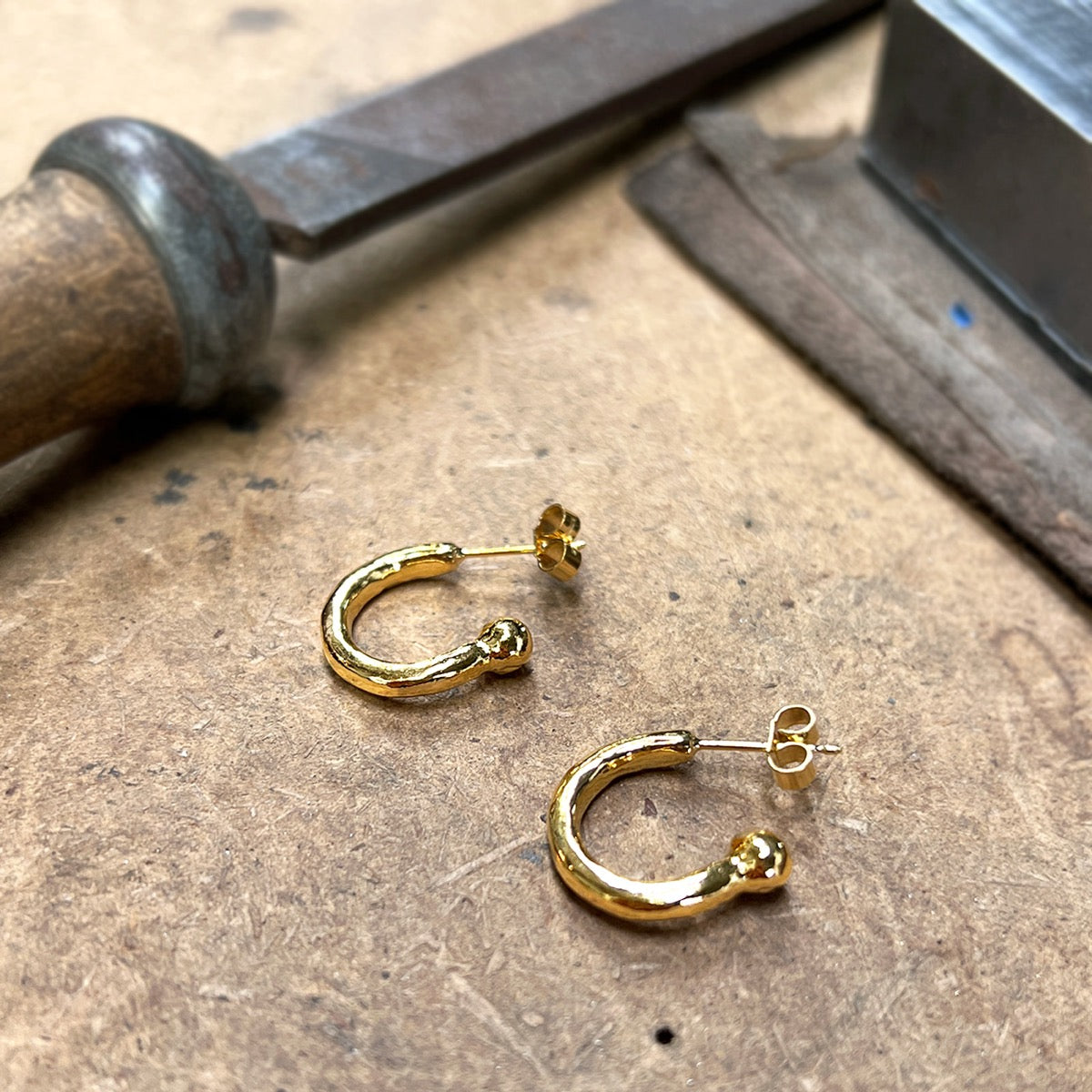 Small gold store hoops for men