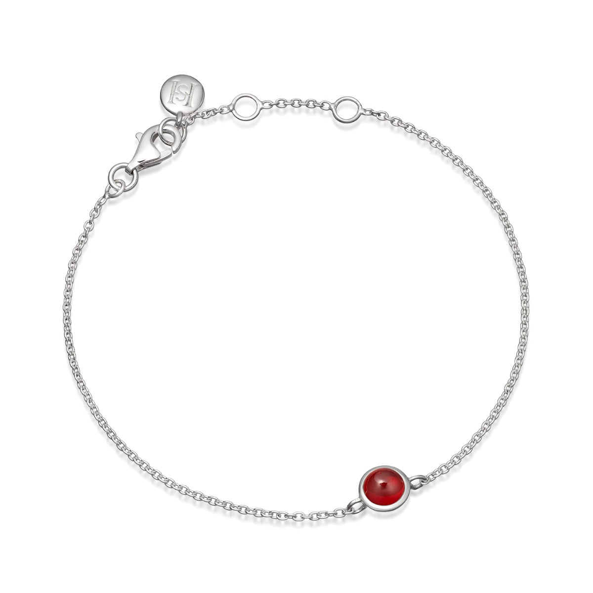 Sterling silver hot sale garnet bracelet