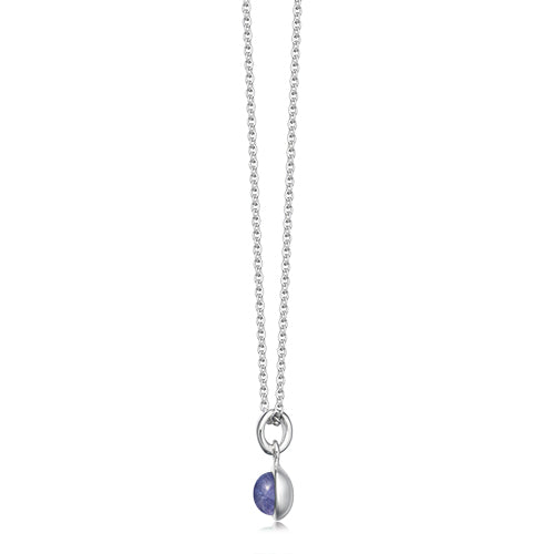 Silver necklace with hot sale sapphire pendant