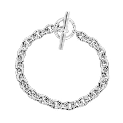 Silver Heavy Double Chain Link Bracelet • Adjustable Chunky Silver Bracelet