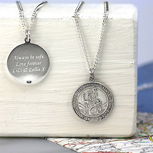 2022 St Christopher Men's Stainless Steel Patron Saint Of Time Travelers Pendant  Chain Necklace for teen gift free shipping - AliExpress