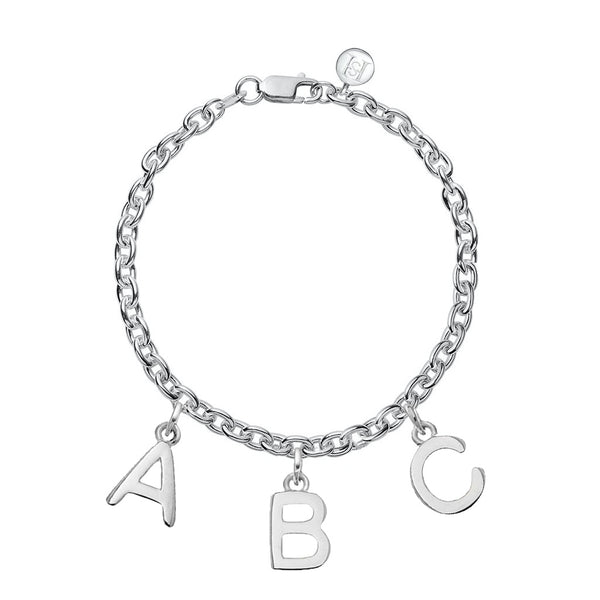 Sterling silver sales initial bracelets