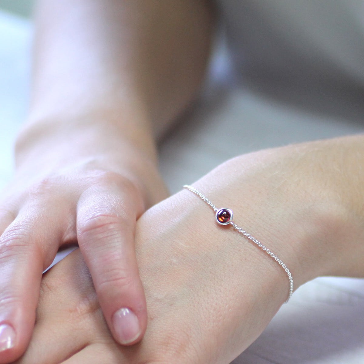 Sterling silver 2025 garnet bracelet