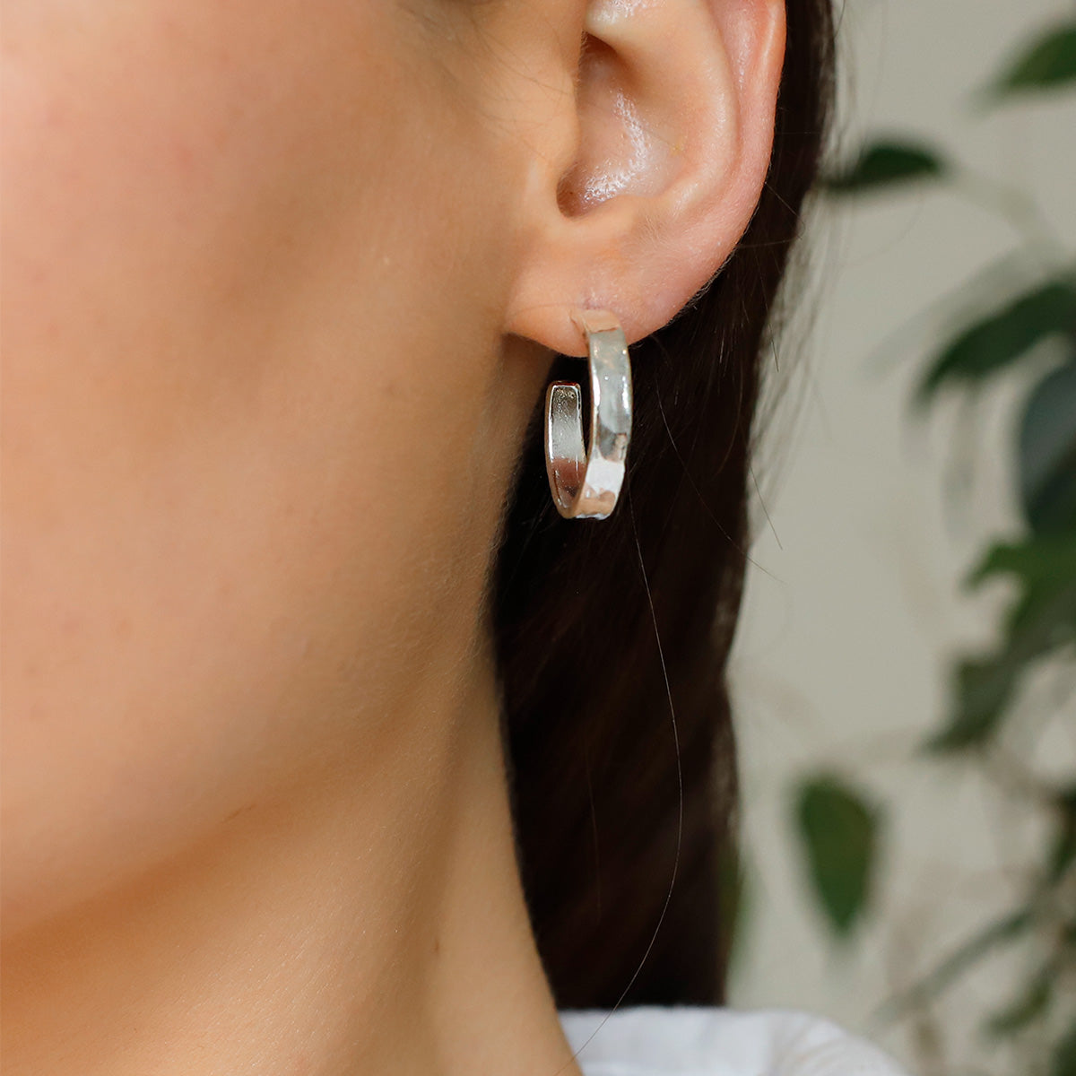 Silver on sale flat earrings