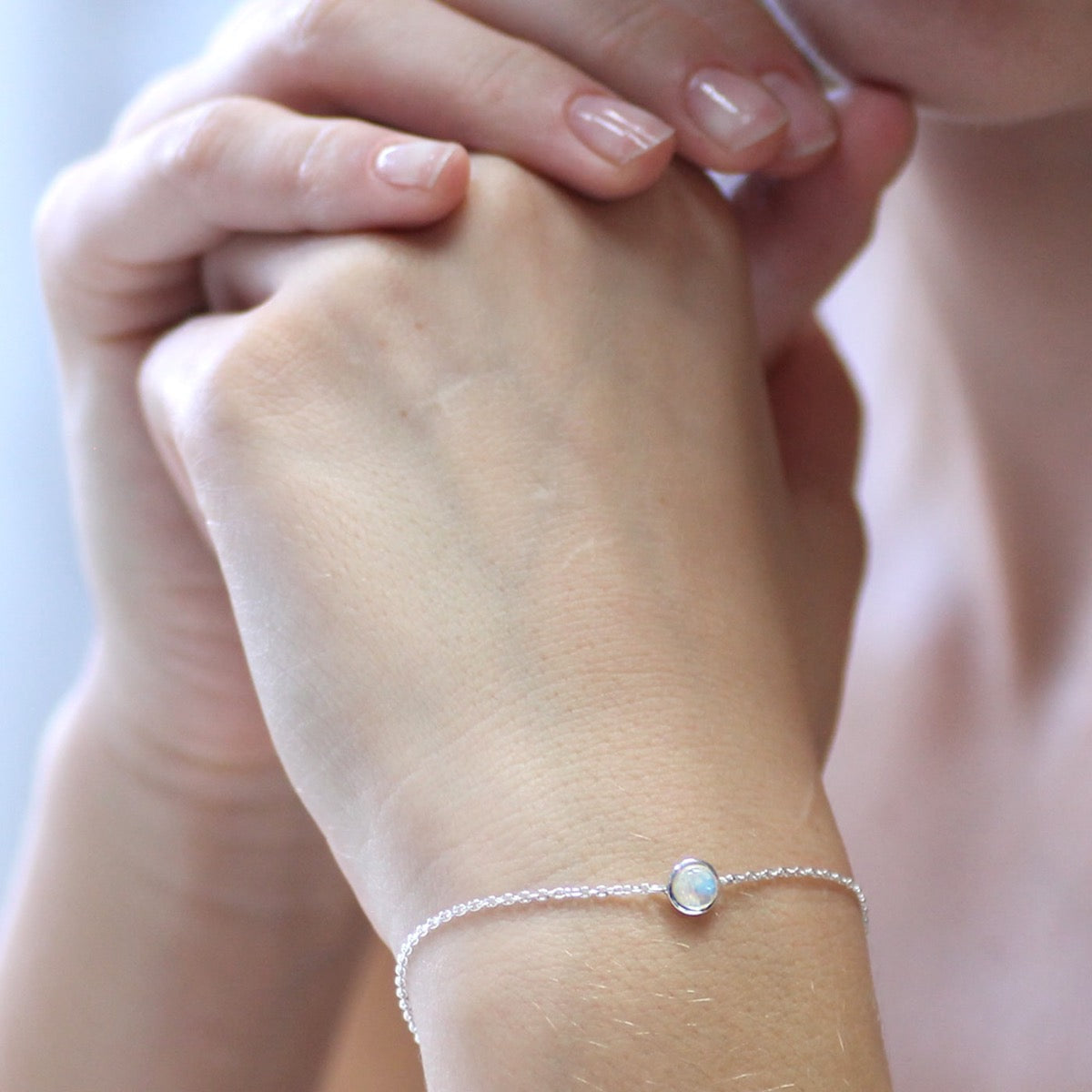 Silver 2025 moonstone bracelet