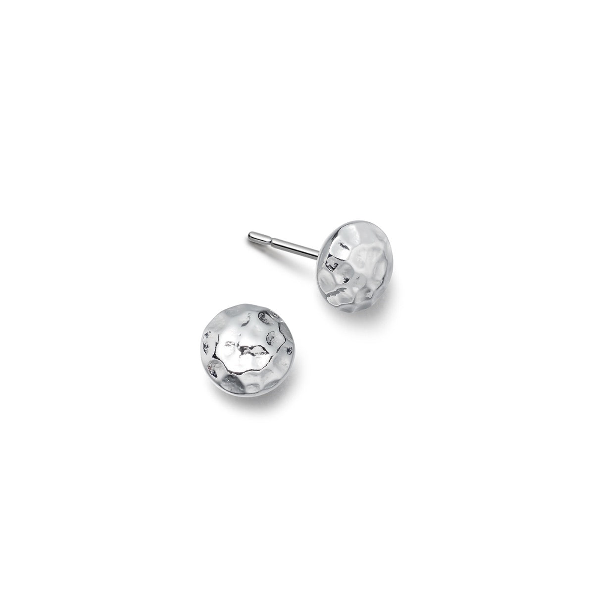 Silver hammered store stud earrings