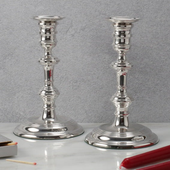 Pure silver candle on sale holders