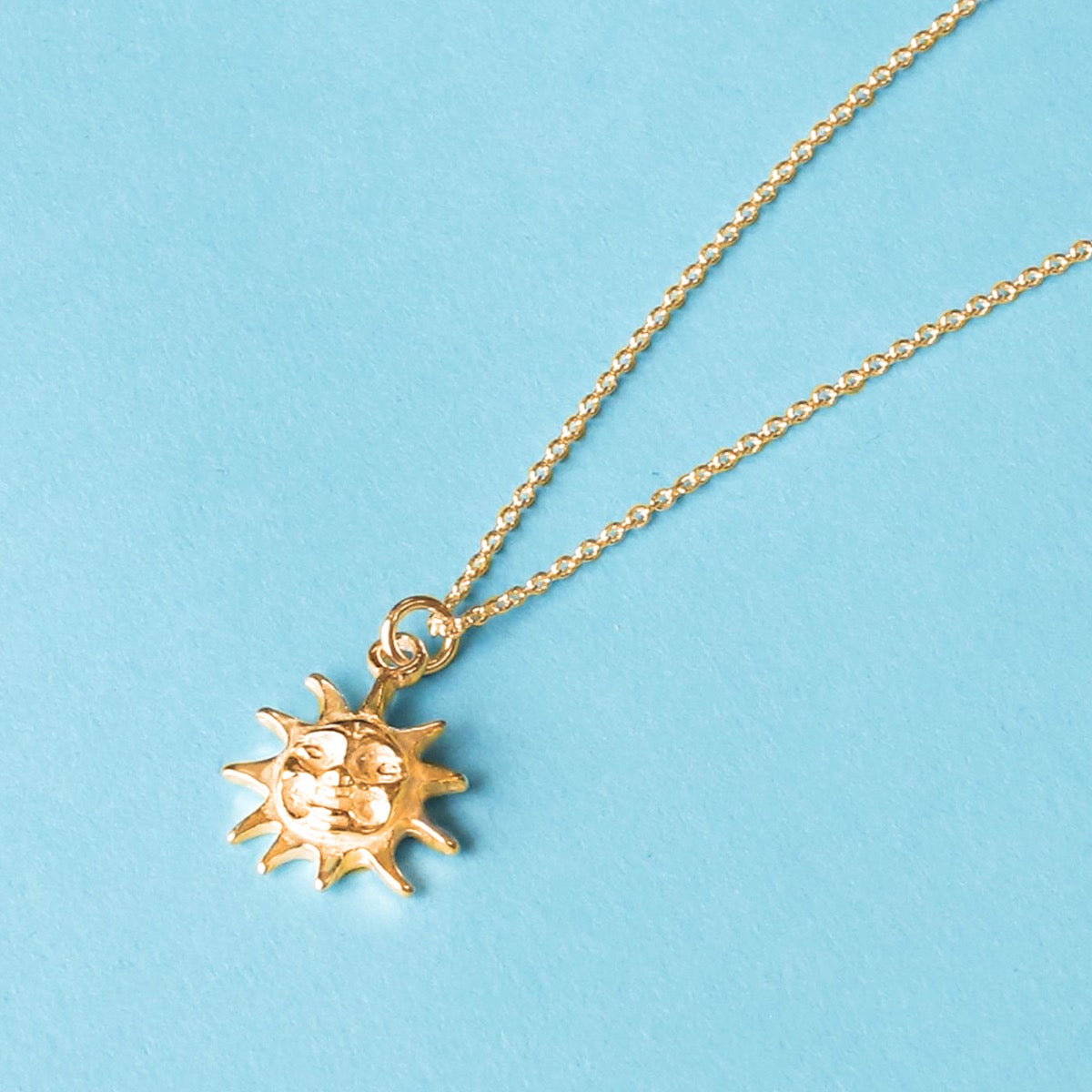 22k Gold Plated and Silver Sun Necklace | Hersey & Son Silversmiths